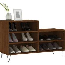 vidaXL Zapatero madera contrachapada roble marrón 102x36x60 cm Marrón roble Discount