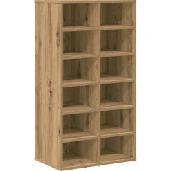 vidaXL Zapatero madera contrachapada Roble artisan New