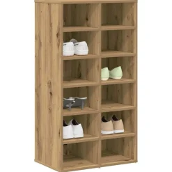 vidaXL Zapatero madera contrachapada Roble artisan New