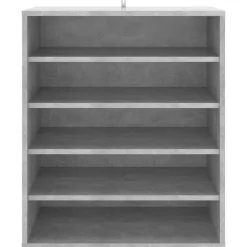 vidaXL Productos Del Hogar-Zapatero madera contrachapada gris hormigón 60x35x70 cm