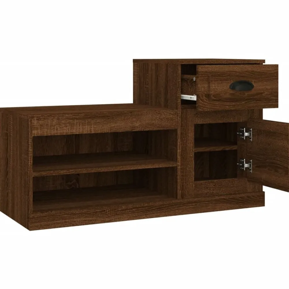 vidaXL Productos Del Hogar-Zapatero madera contrachapada roble marrón 100x42x60 cm