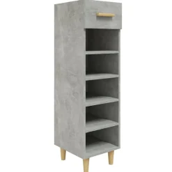 vidaXL Zapatero madera contrachapada gris hormigón 30x35x105 cm Gris hormigón