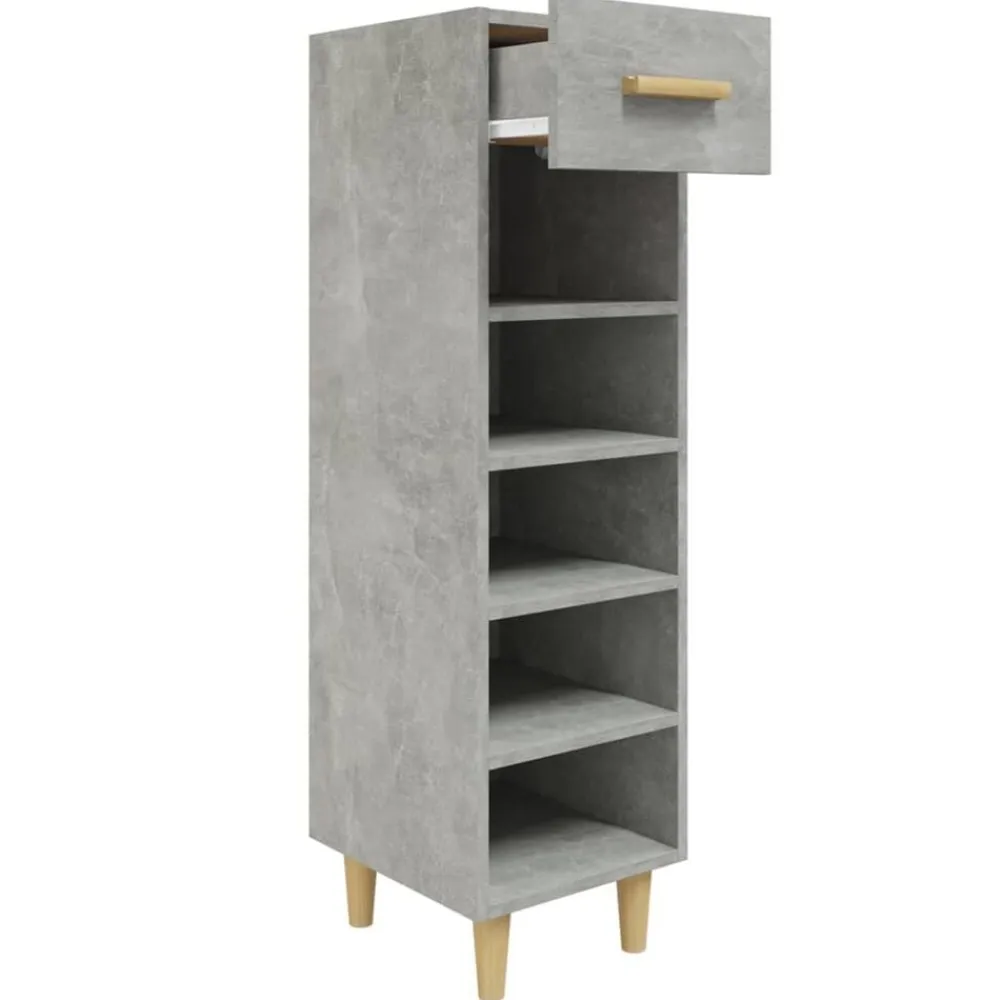 vidaXL Zapatero madera contrachapada gris hormigón 30x35x105 cm Gris hormigón