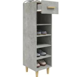vidaXL Zapatero madera contrachapada gris hormigón 30x35x105 cm Gris hormigón