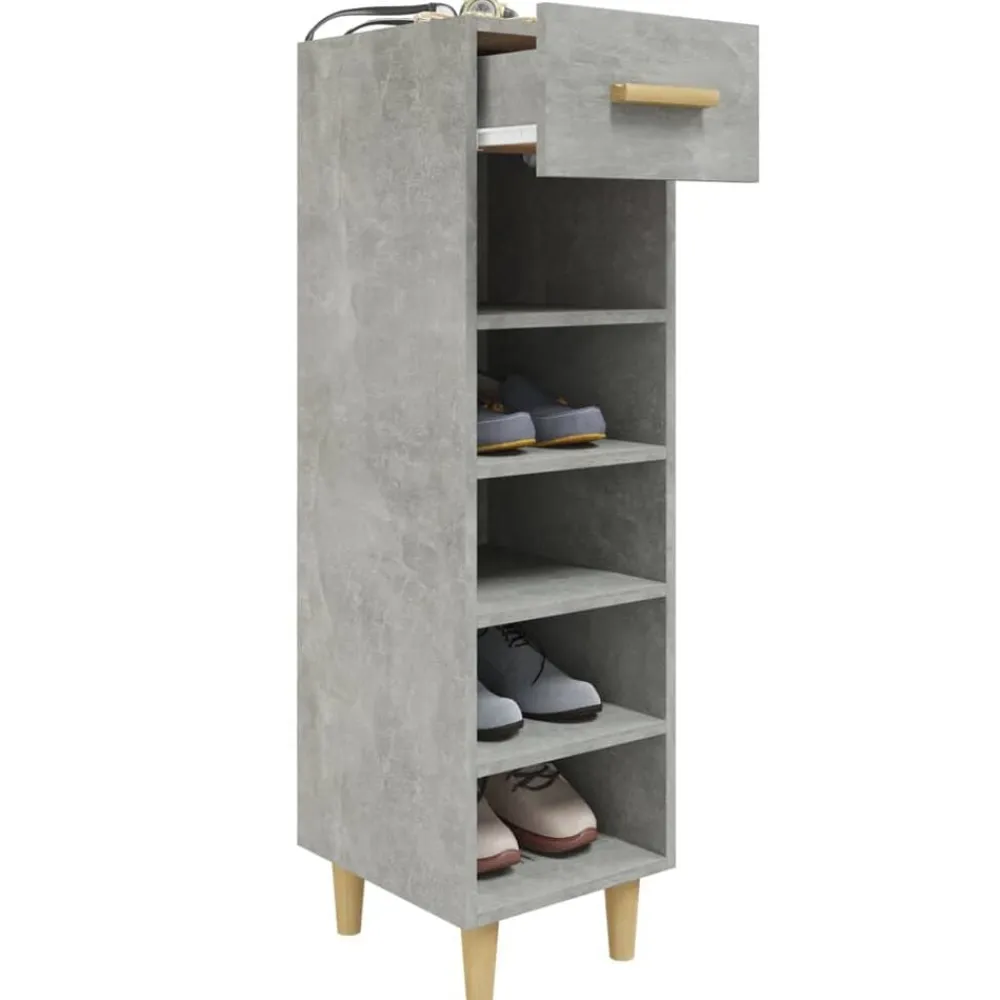 vidaXL Zapatero madera contrachapada gris hormigón 30x35x105 cm Gris hormigón