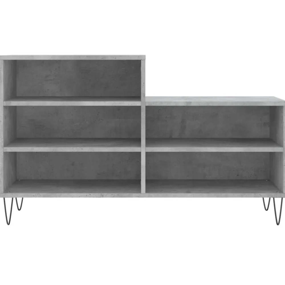 vidaXL Zapatero madera contrachapada gris hormigón 102x36x60 cm Gris hormigón Clearance