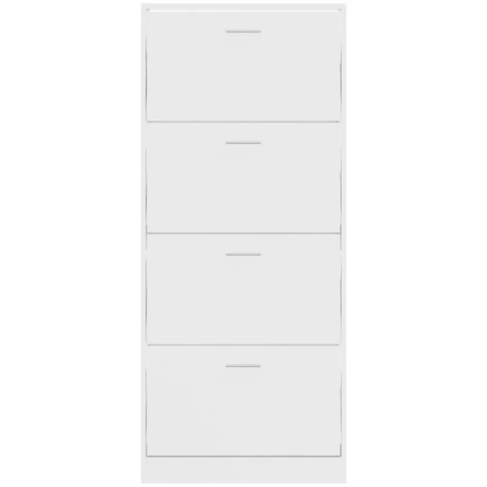 vidaXL Zapatero madera contrachapada blanco brillo 63x24x147 cm Blanco brillante New