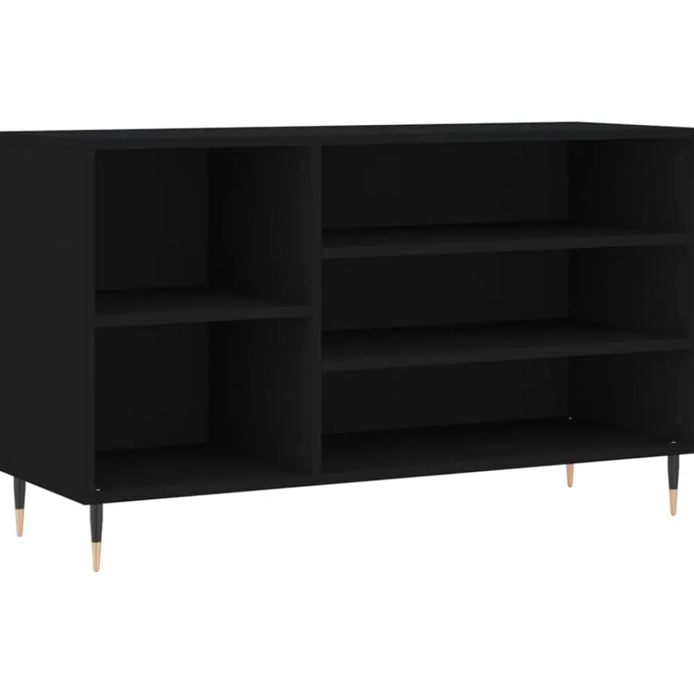 vidaXL Zapatero madera contrachapada 102x36x60 cm Negro