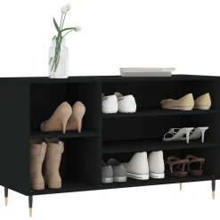 vidaXL Zapatero madera contrachapada 102x36x60 cm Negro