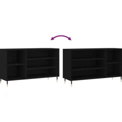 vidaXL Zapatero madera contrachapada 102x36x60 cm Negro