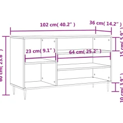 vidaXL Zapatero madera contrachapada 102x36x60 cm Negro