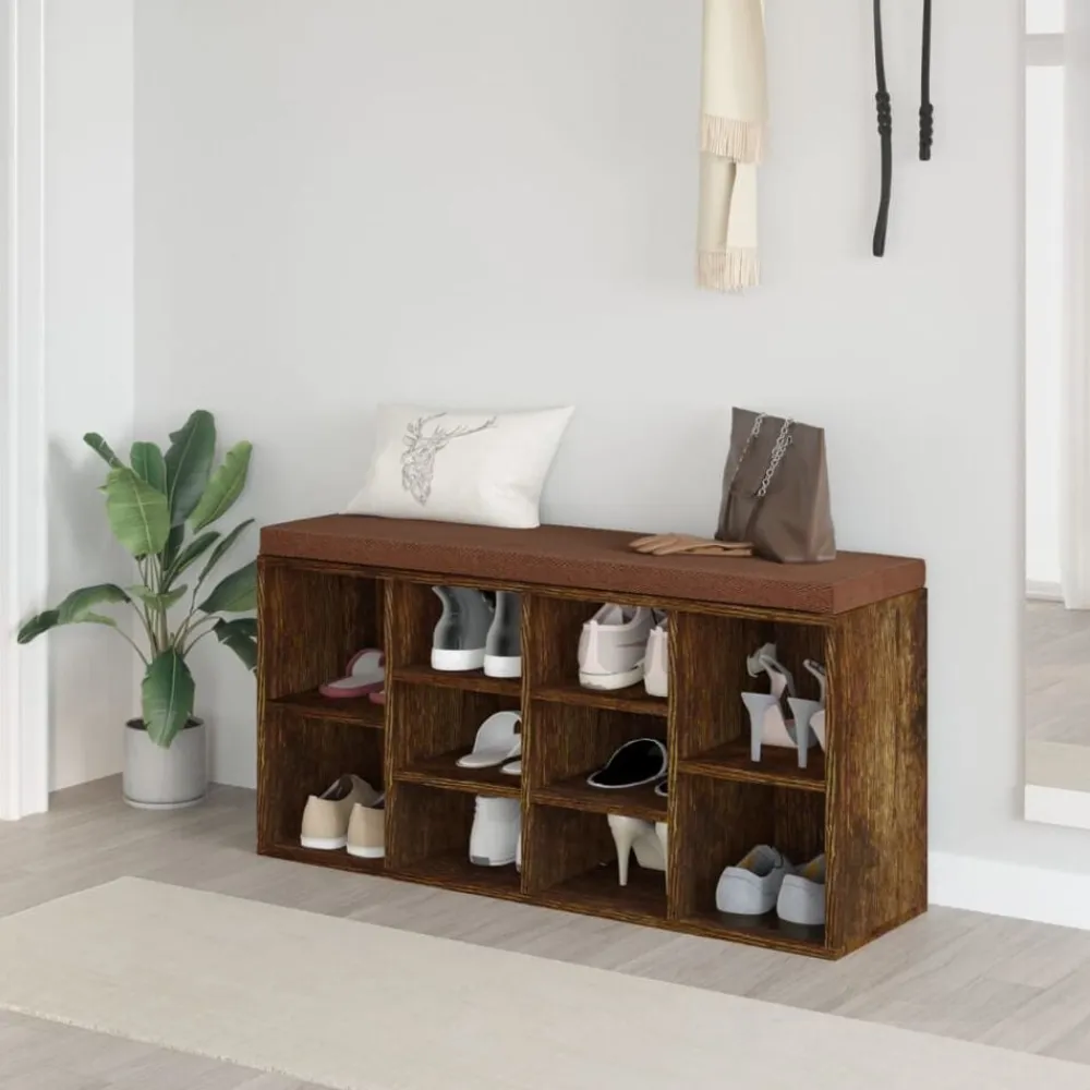 vidaXL Bancos-Zapatero madera contrachapada 103x30x48 cm