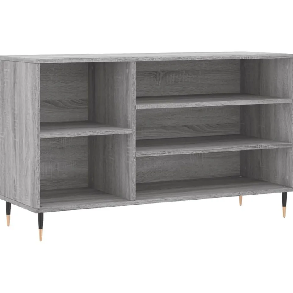 vidaXL Zapatero madera contrachapada 102x36x60 cm Gris sonoma Online