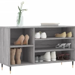 vidaXL Zapatero madera contrachapada 102x36x60 cm Gris sonoma Online