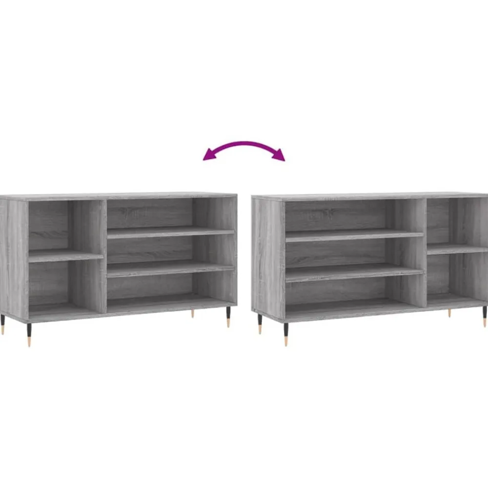 vidaXL Zapatero madera contrachapada 102x36x60 cm Gris sonoma Online