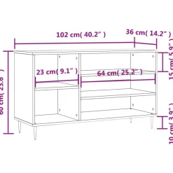 vidaXL Zapatero madera contrachapada 102x36x60 cm Gris sonoma Online