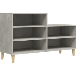 vidaXL Zapatero madera contrachapada gris hormigón 102x36x60 cm Gris hormigón Sale