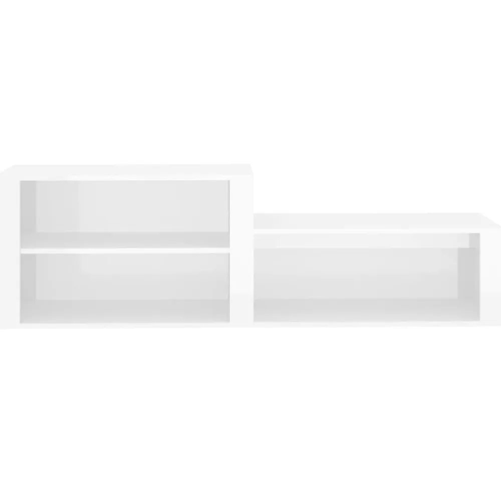 vidaXL Zapatero madera contrachapada blanco brillo 150x35x45 cm Blanco brillante Outlet