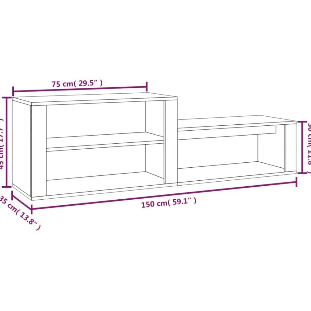 vidaXL Zapatero madera contrachapada blanco brillo 150x35x45 cm Blanco brillante Outlet