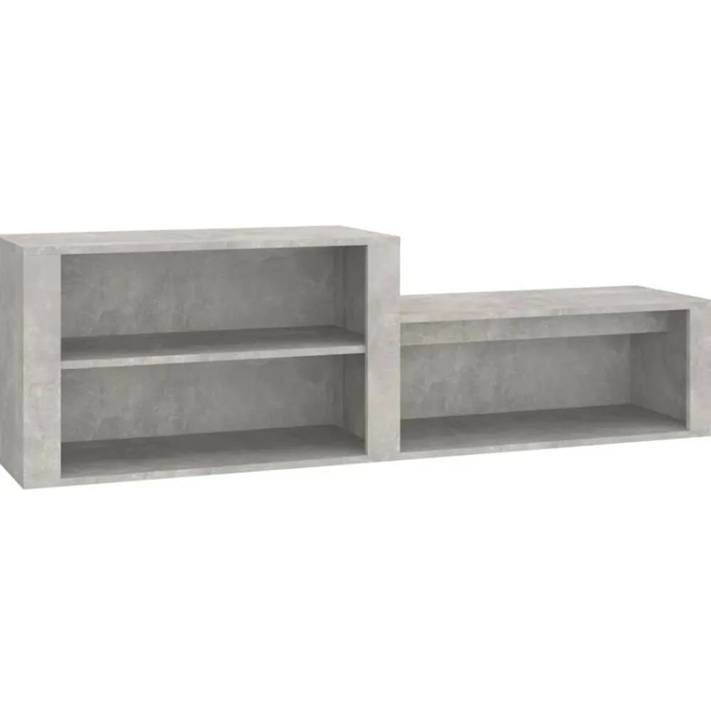 vidaXL Productos Del Hogar-Zapatero madera contrachapada gris hormigón 150x35x45 cm