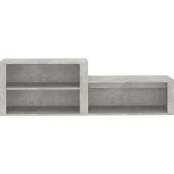 vidaXL Productos Del Hogar-Zapatero madera contrachapada gris hormigón 150x35x45 cm