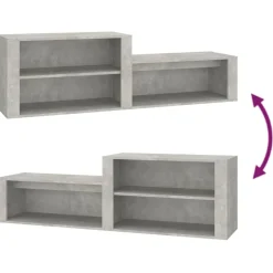 vidaXL Productos Del Hogar-Zapatero madera contrachapada gris hormigón 150x35x45 cm