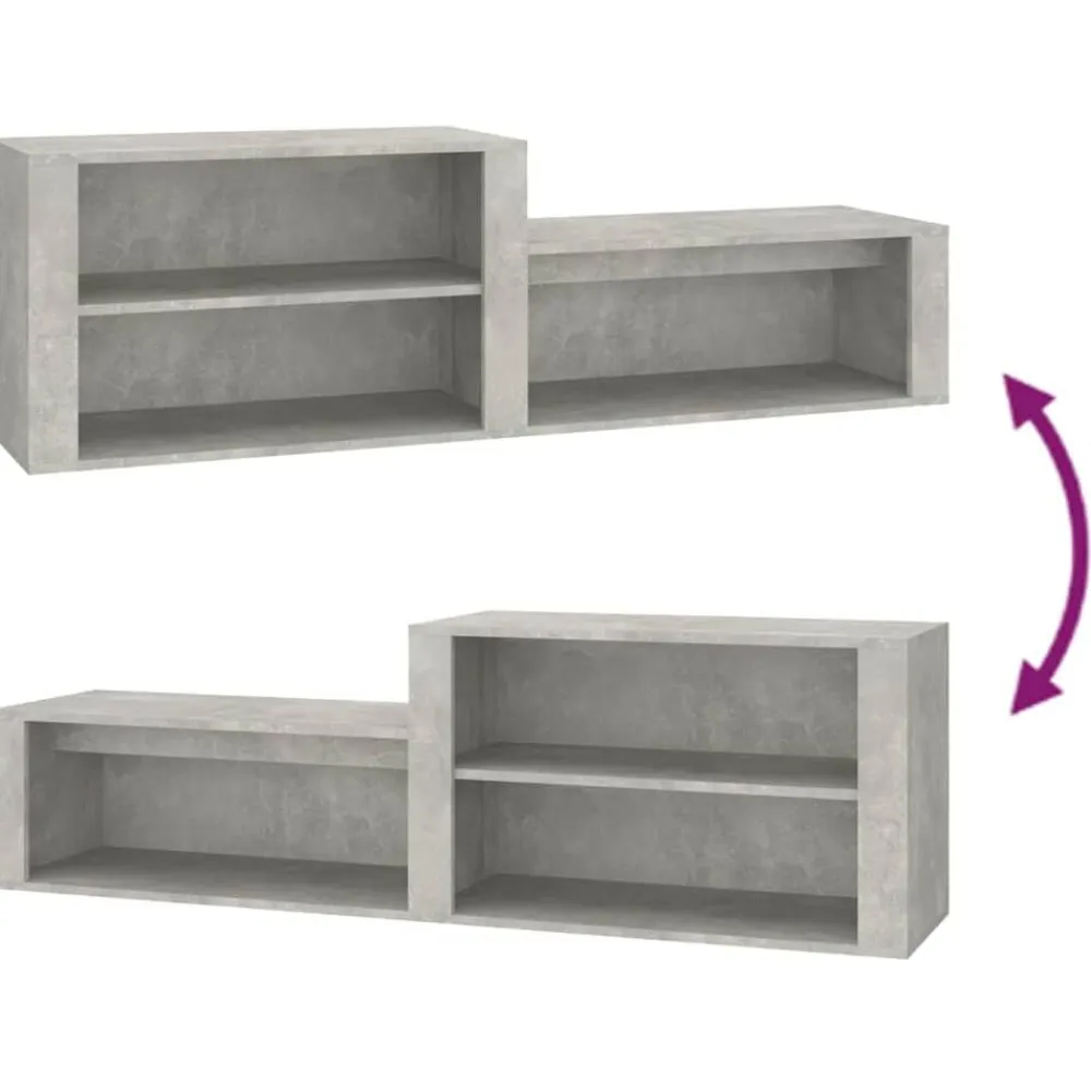 vidaXL Productos Del Hogar-Zapatero madera contrachapada gris hormigón 150x35x45 cm