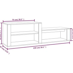 vidaXL Productos Del Hogar-Zapatero madera contrachapada gris hormigón 150x35x45 cm