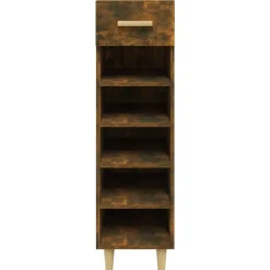 vidaXL Zapatero madera contrachapada 30x35x105 cm Roble ahumado Discount