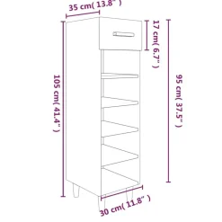 vidaXL Zapatero madera contrachapada 30x35x105 cm Roble ahumado Discount