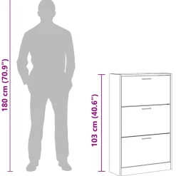 vidaXL Productos Del Hogar-Zapatero madera contrachapada 63x24x103 cm