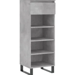 vidaXL Zapatero madera contrachapada gris hormigón 40x36x105 cm Gris hormigón