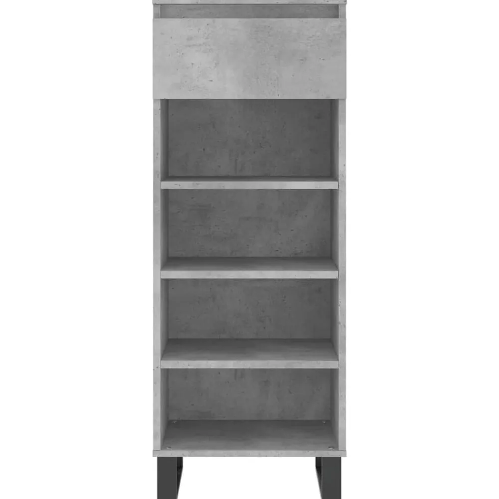 vidaXL Zapatero madera contrachapada gris hormigón 40x36x105 cm Gris hormigón