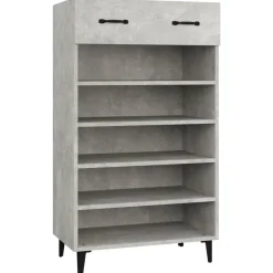 vidaXL Zapatero madera contrachapada gris hormigón 60x35x105 cm Gris hormigón Sale