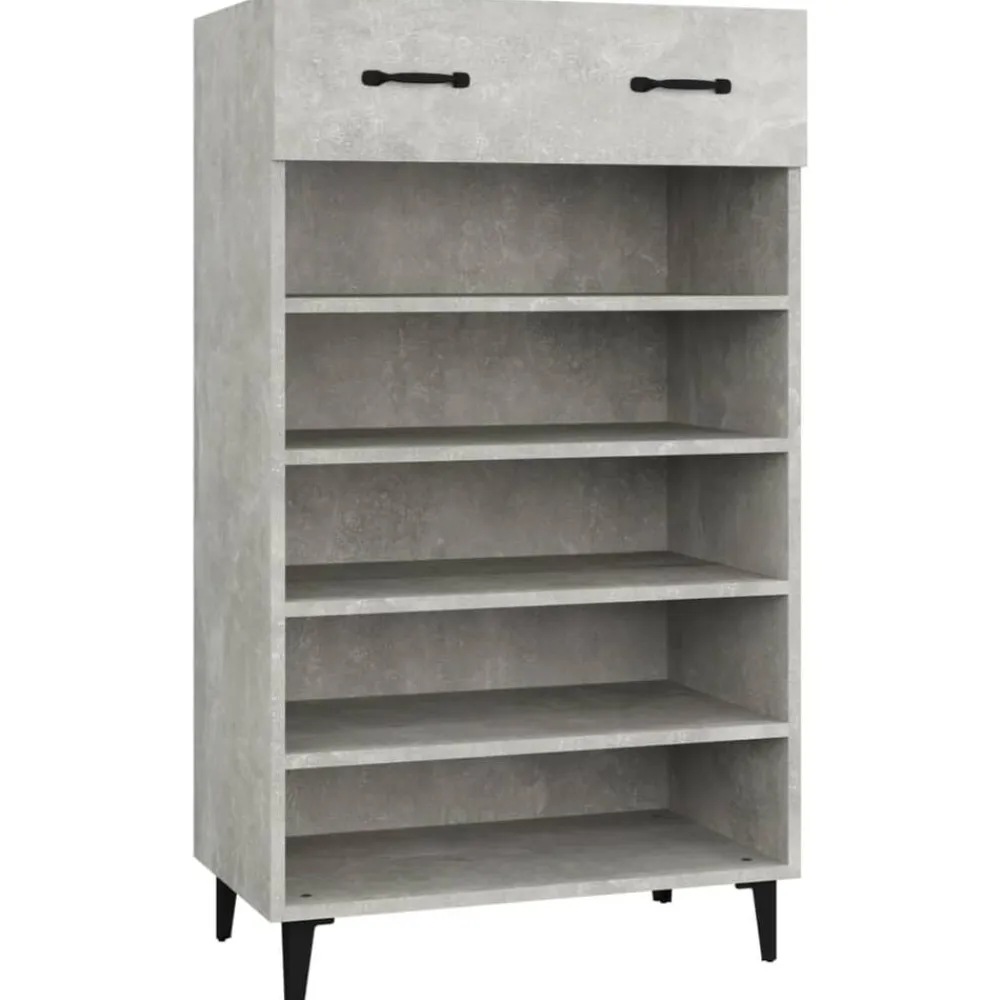 vidaXL Zapatero madera contrachapada gris hormigón 60x35x105 cm Gris hormigón Sale