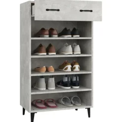 vidaXL Zapatero madera contrachapada gris hormigón 60x35x105 cm Gris hormigón Sale