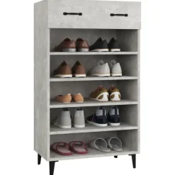 vidaXL Zapatero madera contrachapada gris hormigón 60x35x105 cm Gris hormigón Sale