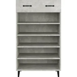 vidaXL Zapatero madera contrachapada gris hormigón 60x35x105 cm Gris hormigón Sale