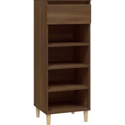 vidaXL Productos Del Hogar-Zapatero madera contrachapada roble marrón 40x36x105 cm