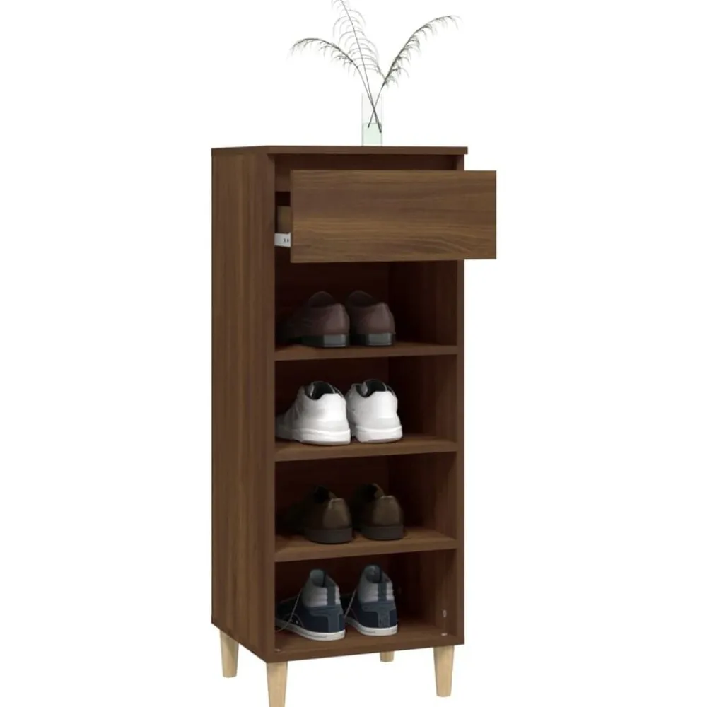 vidaXL Productos Del Hogar-Zapatero madera contrachapada roble marrón 40x36x105 cm