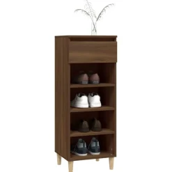 vidaXL Productos Del Hogar-Zapatero madera contrachapada roble marrón 40x36x105 cm