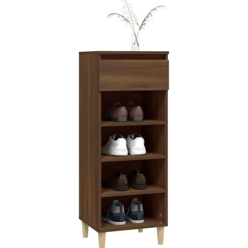 vidaXL Productos Del Hogar-Zapatero madera contrachapada roble marrón 40x36x105 cm