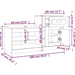 vidaXL Productos Del Hogar-Zapatero madera contrachapada 100x42x60 cm