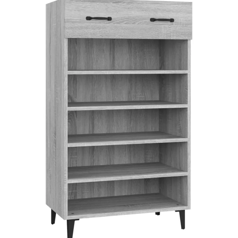 vidaXL Zapatero madera contrachapada 60x35x105 cm Gris sonoma Online