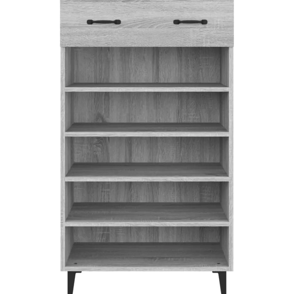 vidaXL Zapatero madera contrachapada 60x35x105 cm Gris sonoma Online
