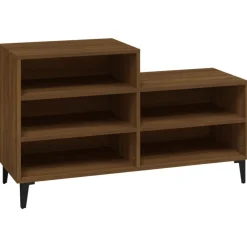 vidaXL Zapatero madera contrachapada roble marrón 102x36x60 cm Marrón roble