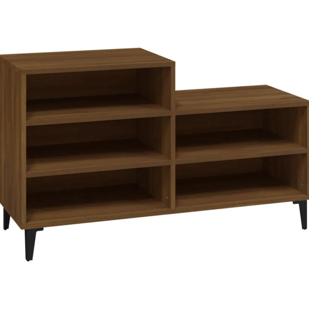 vidaXL Zapatero madera contrachapada roble marrón 102x36x60 cm Marrón roble