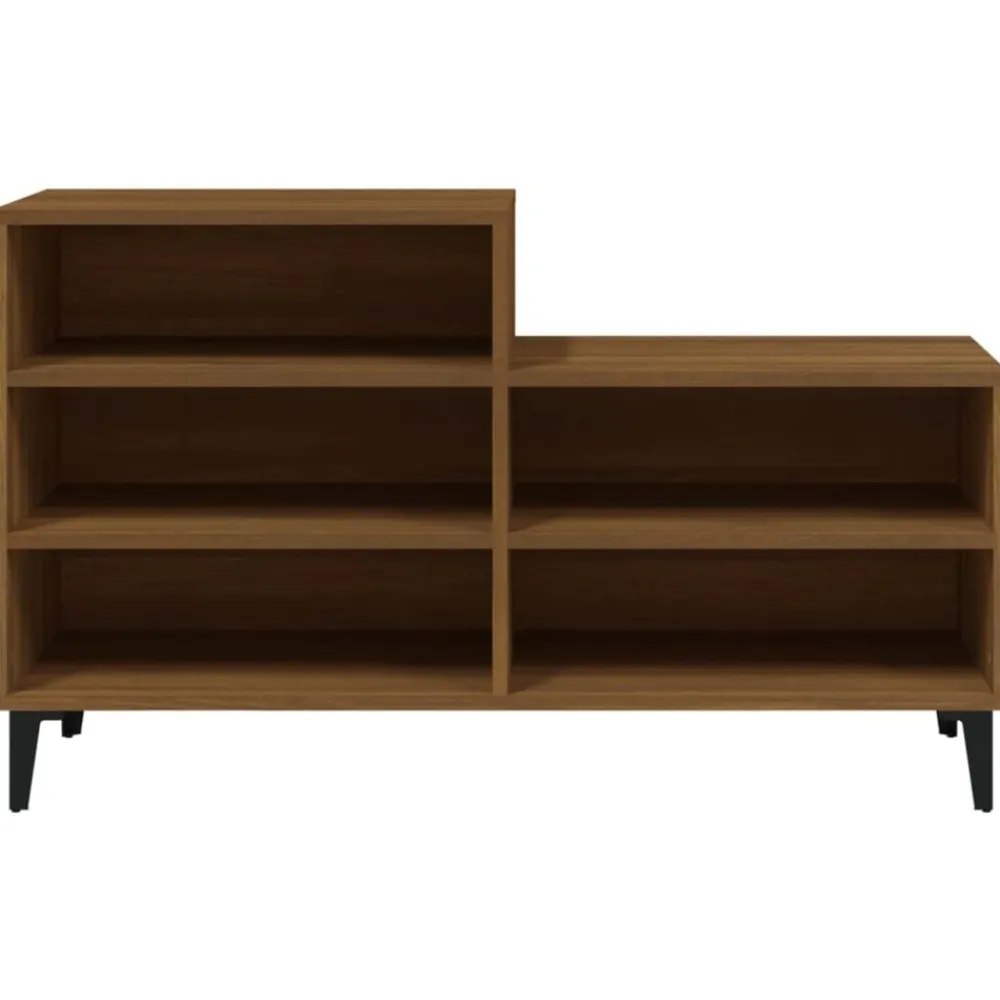 vidaXL Zapatero madera contrachapada roble marrón 102x36x60 cm Marrón roble