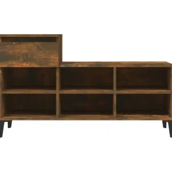 vidaXL Zapatero madera contrachapada 102x36x60 cm Roble ahumado Outlet