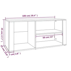 vidaXL Zapatero madera contrachapada 100x35x45 cm Roble Sonoma Online